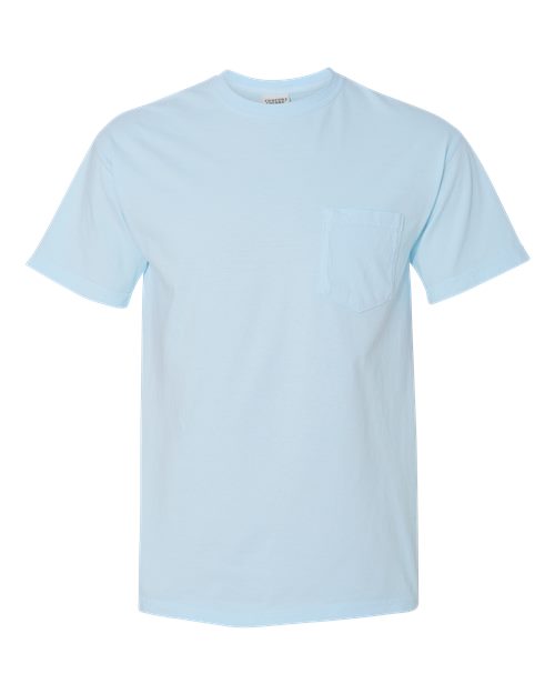 Comfort Colors 6030 Unisex Garment-Dyed Heavyweight Pocket T-Shirt - Chambray - front