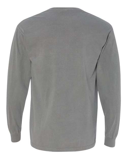 Comfort Colors 4410 Garment-Dyed Heavyweight Long Sleeve Pocket T-Shirt - Grey - back