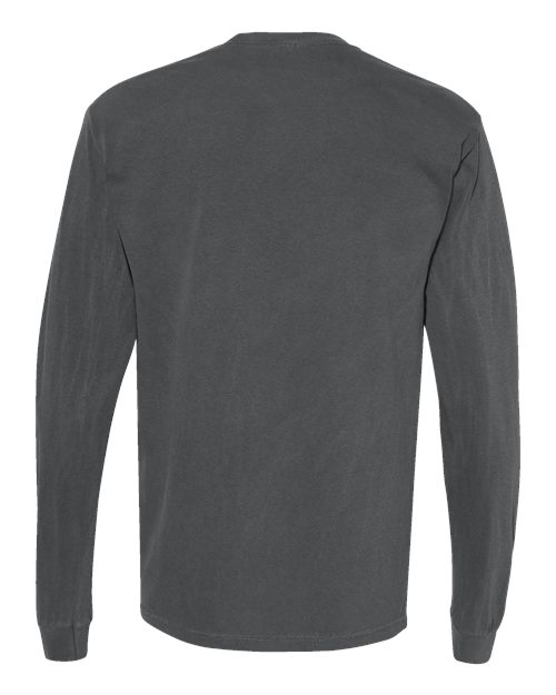 Comfort Colors 4410 Garment-Dyed Heavyweight Long Sleeve Pocket T-Shirt - Pepper - back