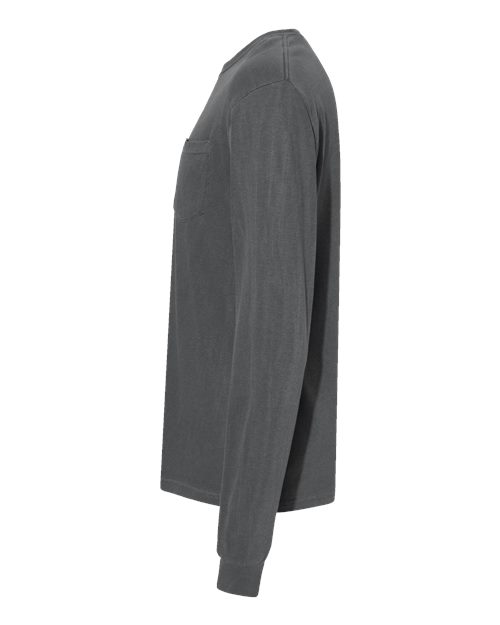 Comfort Colors 4410 Garment-Dyed Heavyweight Long Sleeve Pocket T-Shirt - Pepper - side
