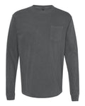 Comfort Colors 4410 Garment-Dyed Heavyweight Long Sleeve Pocket T-Shirt - Pepper - front
