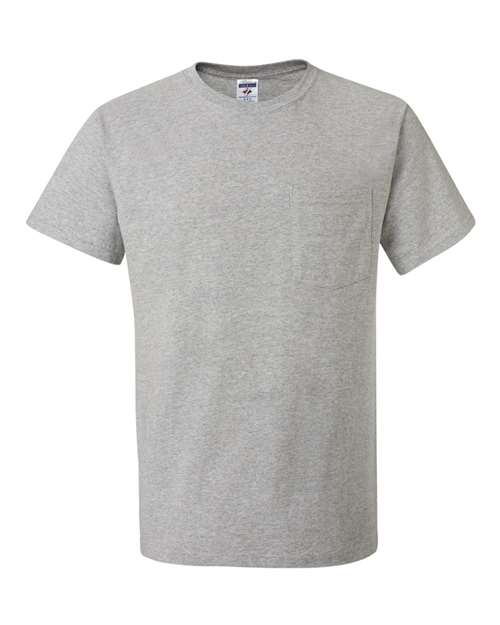 Jerzees 29MPR Unisex Dri-Power 50/50 Pocket T-Shirt - Athletic Heather - front