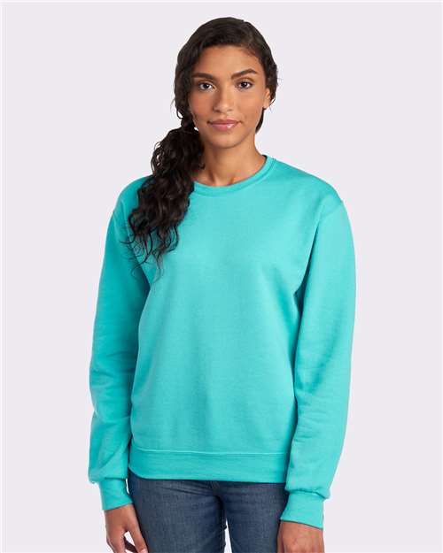 Jerzees 562MR NuBlend Crewneck Sweatshirt - Scuba Blue - model front
