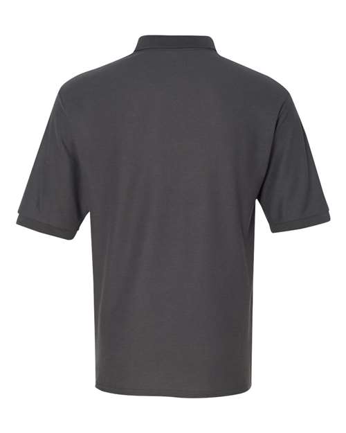 Jerzees 537MR Men's Easy Care Piqué Polo - Charcoal Grey - back
