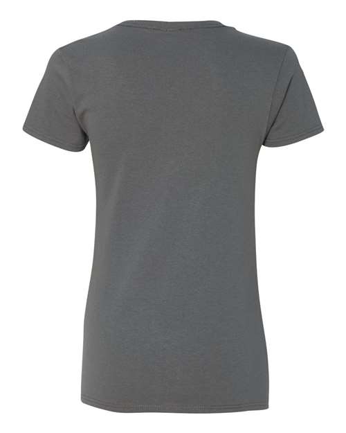 Gildan 5V00L Women's Heavy Cotton V-Neck T-Shirt - Charcoal - back
