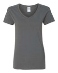 Gildan 5V00L Women's Heavy Cotton V-Neck T-Shirt - Charcoal - front