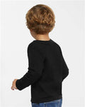 Rabbit Skins 3302 Toddler Fine Jersey Long Sleeve Tee - Black - model back