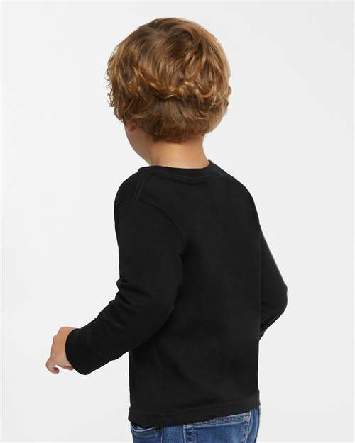 Rabbit Skins 3302 Toddler Fine Jersey Long Sleeve Tee - Black - model back