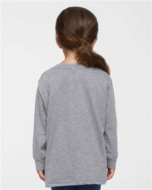 Rabbit Skins 3302 Toddler Fine Jersey Long Sleeve Tee - Heather - model back