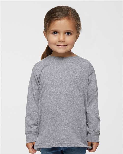 Rabbit Skins 3302 Toddler Fine Jersey Long Sleeve Tee - Heather - model front