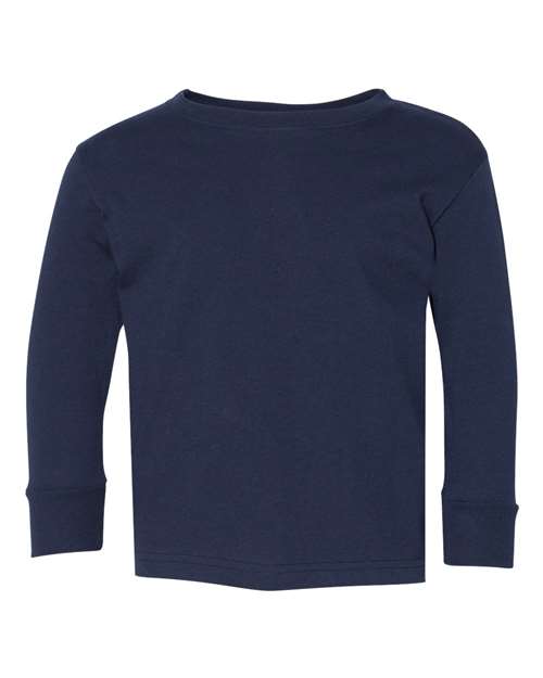 Rabbit Skins 3302 Toddler Fine Jersey Long Sleeve Tee - Navy - front
