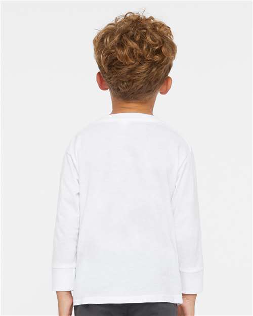 Rabbit Skins 3302 Toddler Fine Jersey Long Sleeve Tee - White - model back