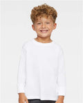 Rabbit Skins 3302 Toddler Fine Jersey Long Sleeve Tee - White - model front
