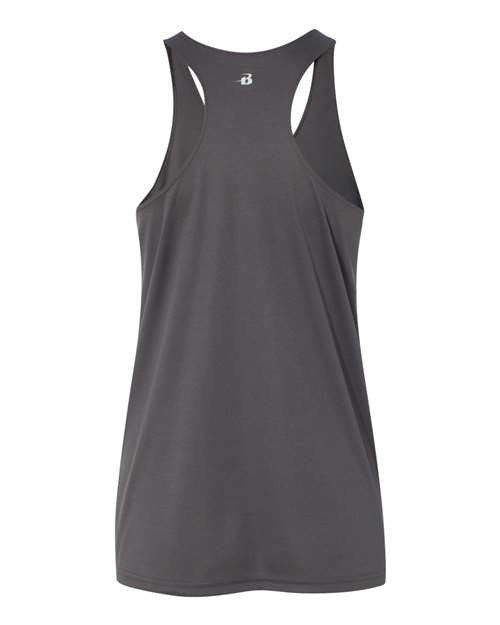 Badger 4166 Women’s B-Core Racerback Tank Top - Graphite - back