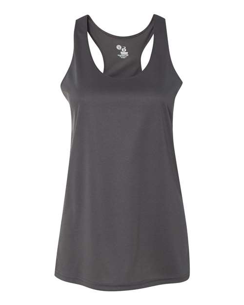 Badger 4166 Women’s B-Core Racerback Tank Top - Graphite - front