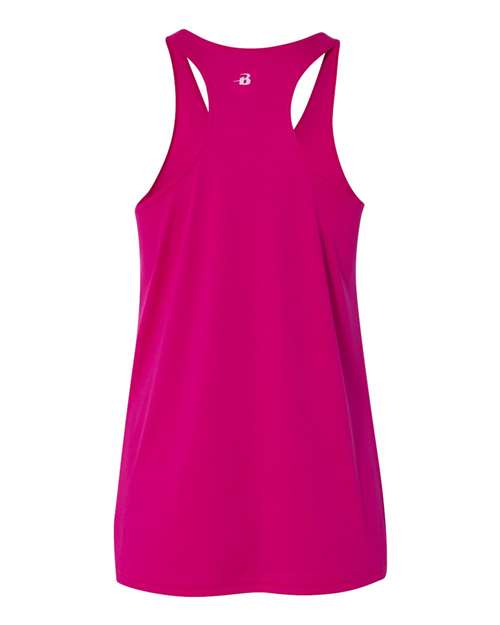 Badger 4166 Women’s B-Core Racerback Tank Top - Hot Pink - back