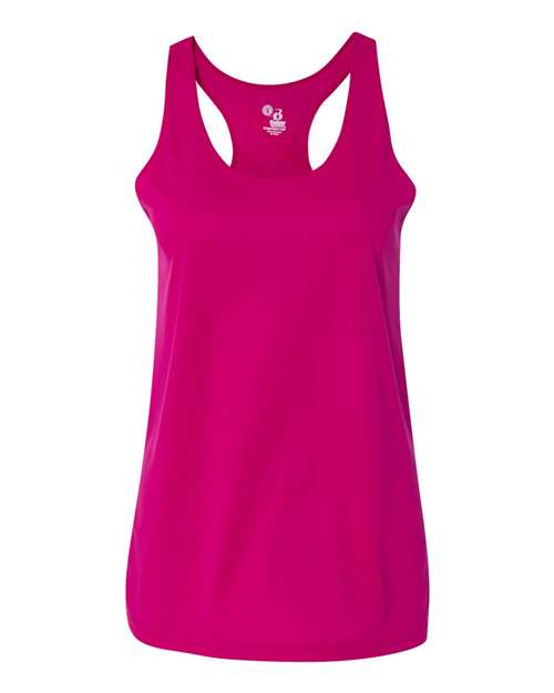Badger 4166 Women’s B-Core Racerback Tank Top - Hot Pink - front
