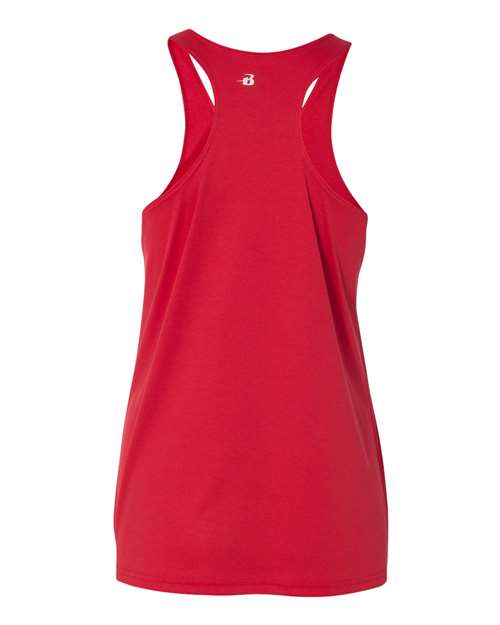 Badger 4166 Women’s B-Core Racerback Tank Top - Red - back