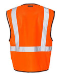 Kishigo 1519-1520 Unisex Single Pocket Zipper Mesh Class 2 Vest - Orange - back