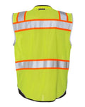 Kishigo 1515-1516 Unisex Premium Black Series Black Bottom Class 2 Vest - Lime - back