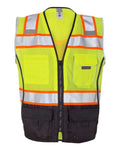 Kishigo 1515-1516 Unisex Premium Black Series Black Bottom Class 2 Vest - Lime - front
