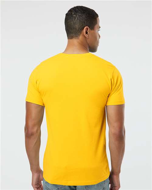 LAT 6901 Unisex Fine Jersey Tee - Yellow - model back