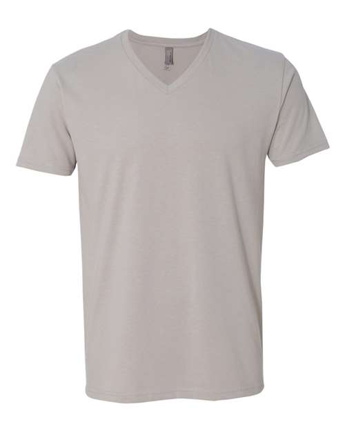 Next Level 6440 Men's Sueded V-Neck T-Shirt - Light Grey - front
