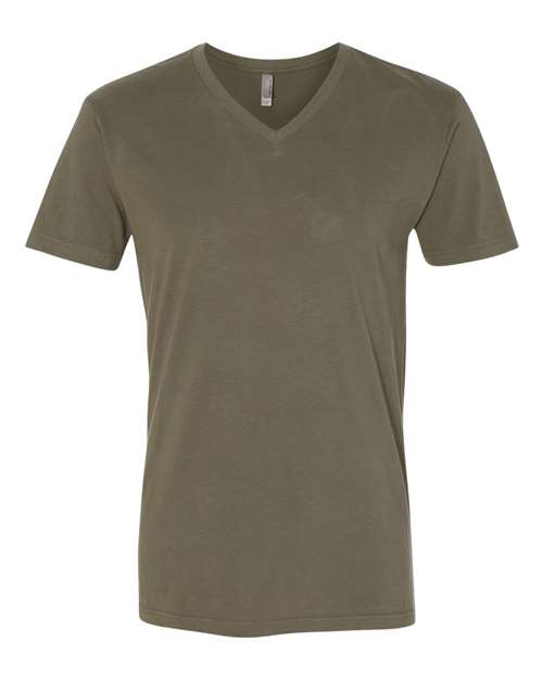 Next Level 6440 Men's Sueded V-Neck T-Shirt - Military Green - front