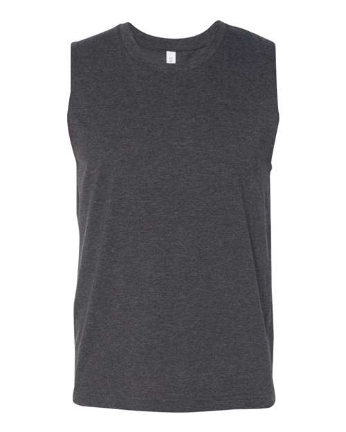 Bella + Canvas 3483 Jersey Muscle Tank - Dark Grey Heather - front