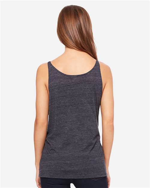 BELLA + CANVAS 8838 Women's Slouchy Tank - Charcoal Black Slub - model back