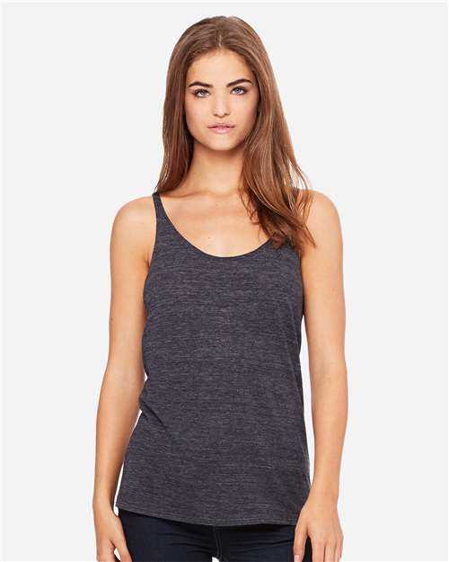 BELLA + CANVAS 8838 Women's Slouchy Tank - Charcoal Black Slub - model front