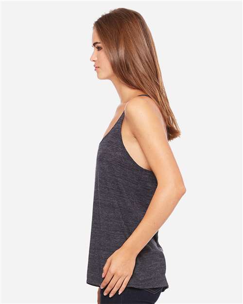 BELLA + CANVAS 8838 Women's Slouchy Tank - Charcoal Black Slub - model side