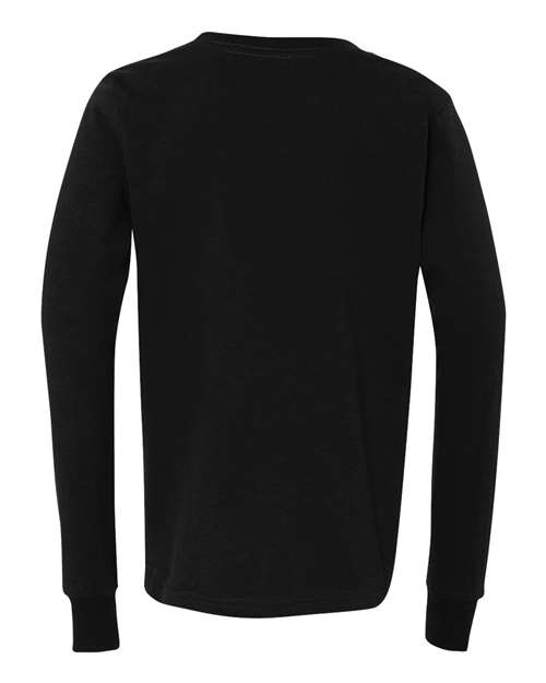 BELLA + CANVAS 3501Y Youth Jersey Long Sleeve Tee - Black - back