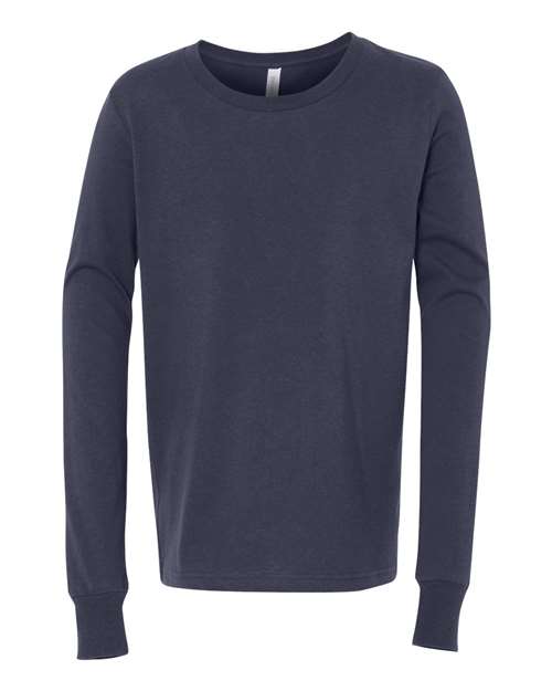 BELLA + CANVAS 3501Y Youth Jersey Long Sleeve Tee - Navy - front