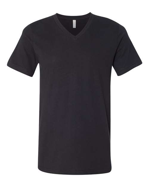 Bella + Canvas 3005 Jersey V-Neck Tee - Vintage Black - flat front