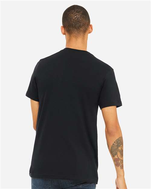 Bella + Canvas 3005 Jersey V-Neck Tee - Vintage Black - model back