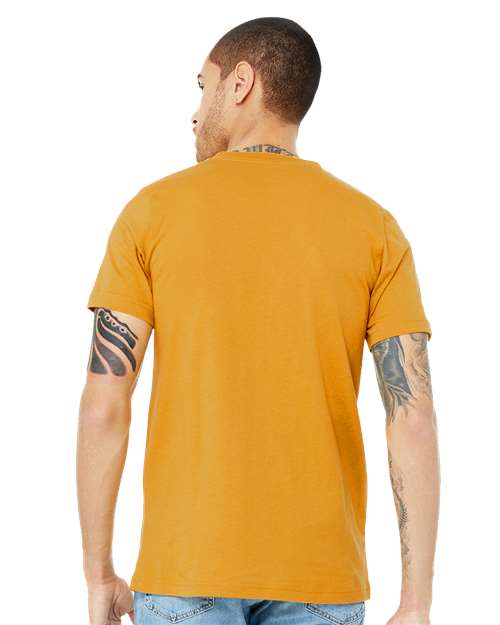 Bella + Canvas 3005 Jersey V-Neck Tee - Mustard - model back