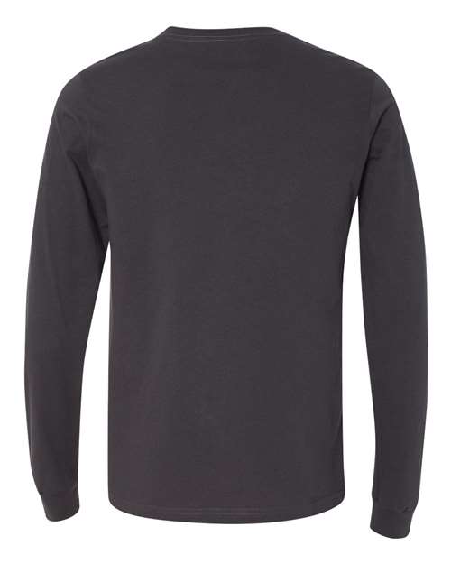 Bella+Canvas 3501 Unisex Jersey Long Sleeve Tee - Dark Grey - back
