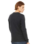 Bella+Canvas 3501 Unisex Jersey Long Sleeve Tee - Dark Grey - model back