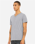Bella + Canvas 3415 Triblend V-Neck Tee - Athletic Grey Triblend - model side