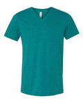 Bella + Canvas 3415 Triblend V-Neck Tee - Teal Triblend - flat front