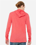 BELLA + CANVAS 3512 Unisex Jersey Hooded Long Sleeve Tee - Heather Red - model back