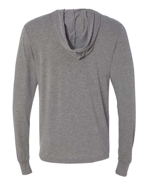 BELLA + CANVAS 3512 Unisex Jersey Hooded Long Sleeve Tee - Grey Triblend - back