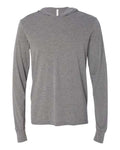 BELLA + CANVAS 3512 Unisex Jersey Hooded Long Sleeve Tee - Grey Triblend - front