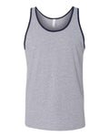 Bella + Canvas 3480 Jersey Tank - Athletic Heather/ Navy - flat front