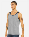 Bella + Canvas 3480 Jersey Tank - Athletic Heather/ Navy - model side