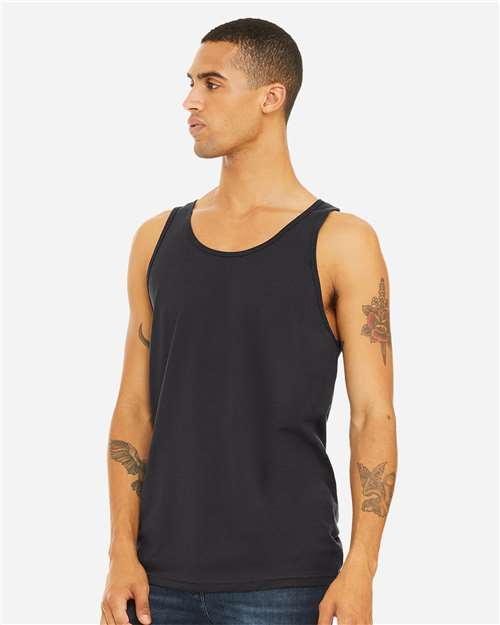 Bella + Canvas 3480 Jersey Tank - Dark Grey - model side