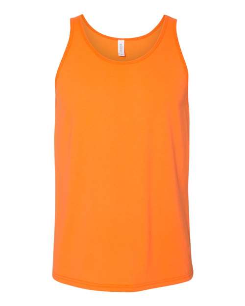 Bella + Canvas 3480 Jersey Tank - Neon Orange - flat front