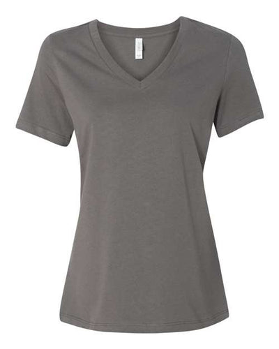 BELLA + CANVAS 6405 Women’s Relaxed Jersey V-Neck Tee - Asphalt - front