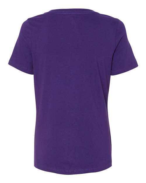 BELLA + CANVAS 6405 Women’s Relaxed Jersey V-Neck Tee - Team Purple - back